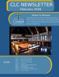 January 26 Central Newsletter